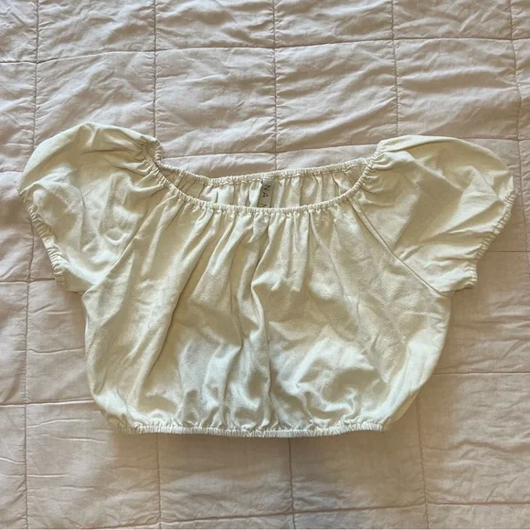 Na Nin Stella Raw Silk Crop Top Cream - Picture 7 of 9